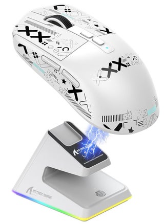X6 49g Superlight Wireless Gaming Mouse with Magnetic RGB Charging Dock, BT/2.4GHz Wireless/Wired Mouse, PixArt PAW3395 Sensor, 26000DPI, Griptape, 200Hrs Battery for Win/Mac (White） - pzsku/Z43AE0DEE7389190C9240Z/45/1744702792/43b94127-4c6b-46d2-b09b-d6f1b0f6b123