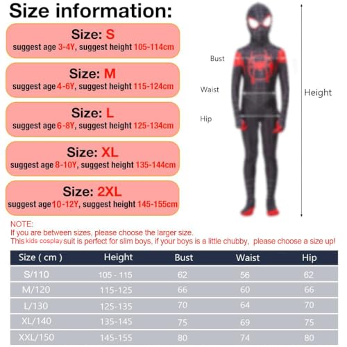 PATPAT® Cool Cosplay Costume for Boys Girls Bodysuit with Mask for Halloween Christmas Themed Party - Size M - Image 3