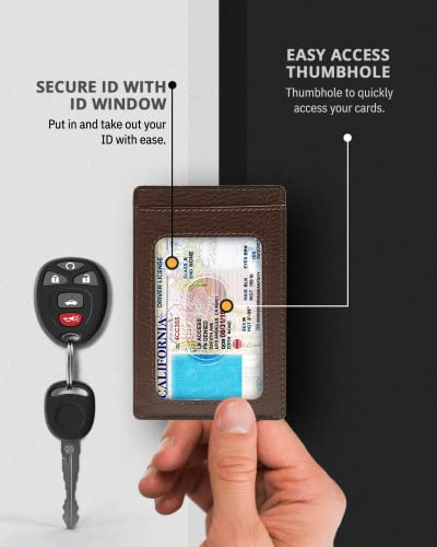 Access Denied Slim Minimalist Wallets For Men & Women - Leather Front Pocket Thin Mens Wallet RFID Credit Card Holder Gifts For Men - Image 3