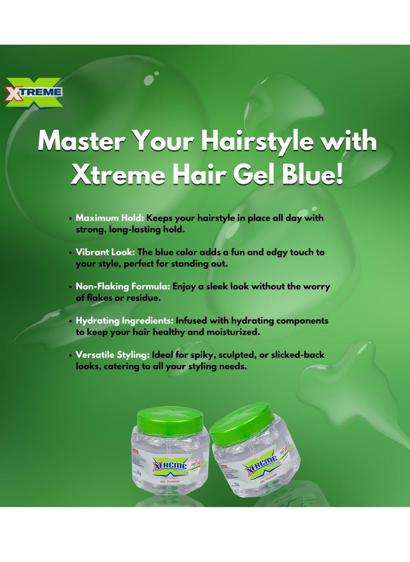 XTREME Xtreme Hair Gel Clear 8.8oz Pack of 3 with Comb - Extreme Hold Wetline Xtreme Styling Gel for Hair, Premium Clear Gel Tub  - Image 3