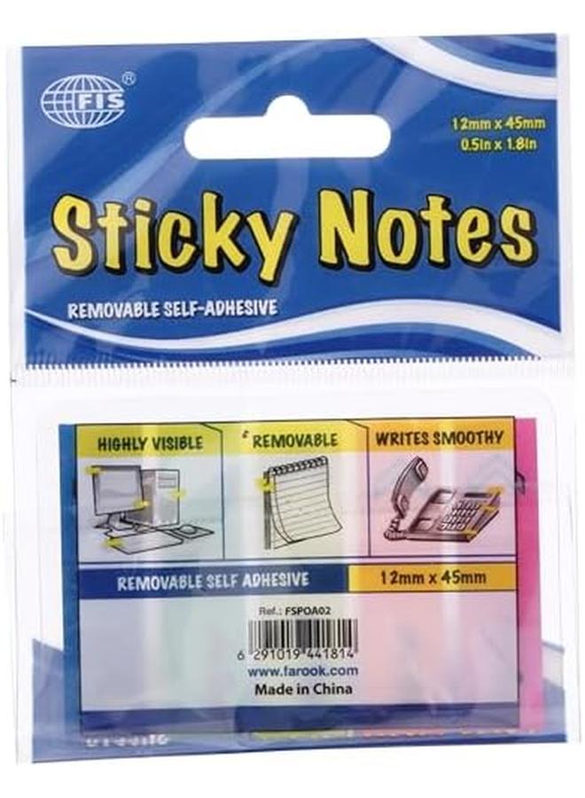 FIS Fspoa01 Imprinted Arabic Arrow Sticky Notes Film 125 Sheets 12 Mm X 45 Mm Size 5 Colors - Image 2