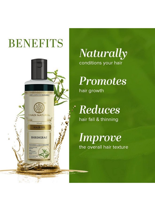 Khadi Natural Bhringraj Hair Oil For Controlling Hair Fall, Nourishing Oil For Healthy Hair Growth, Paraben & Silicone-Free Suitable For All Hair Types, 210Ml - Image 2