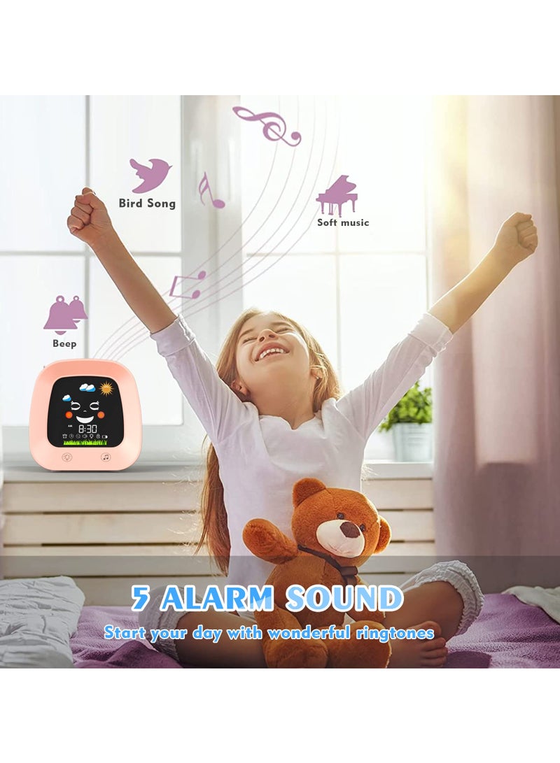 SYOSI Kids Alarm Clock, Digital Wake up Clock for Kids Bedroom, Toddlers Sleep Trainer with Sound Machine Night Light Nap Timer, Digital Clocks for Boy Girl Birthday Gift  - Image 5