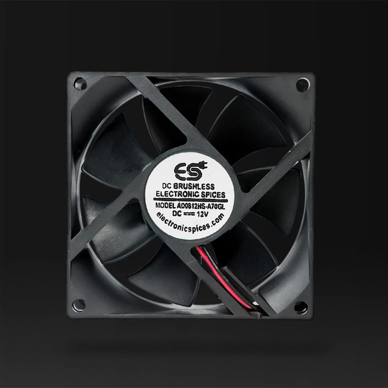 Electronicspices (عبوة من 1) مروحة تبريد 12 فولت بدون فرشاة بحجم 3 بوصة لصندوق الكمبيوتر، مبرد المعالج باللون الأسود (80X80) مم - Image 2