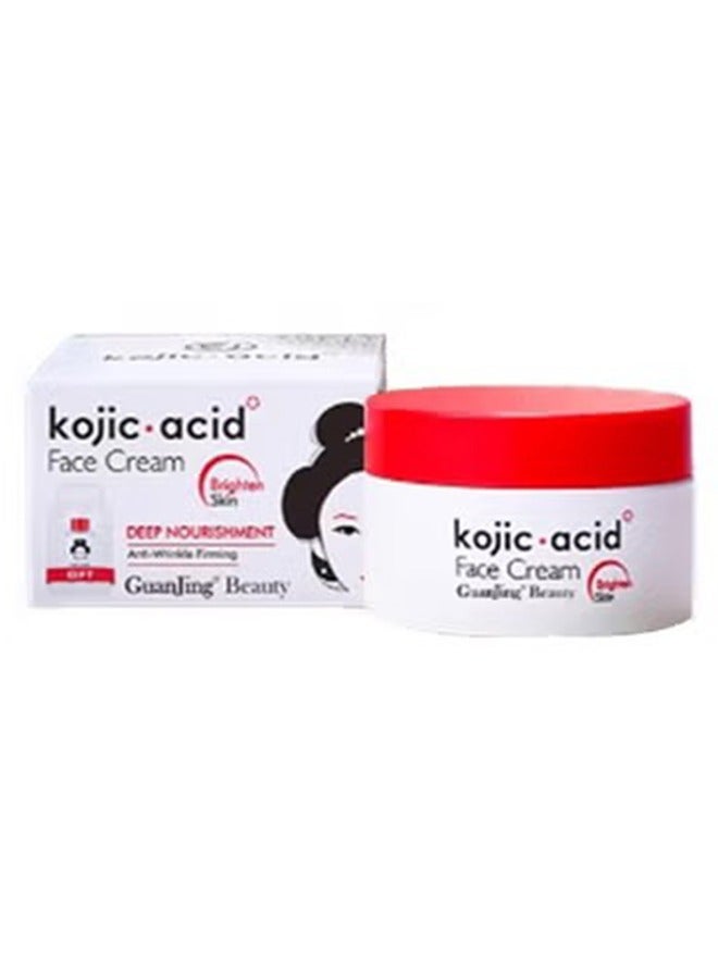GUANJING Kojic Acid Face Cream 50g, Brighten Face Cream, Brighten The Face and Soften The Skin,Deep Nourishment, Anti-Wrinkle Firming, Repair Skin Barrier, Suitable for All Skin Types - Image 1