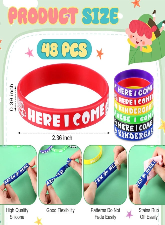 Spakon 96 Pcs Kindergarten Here I Come Pencils Bracelets Kindergarten Pencils Wristbands for Kids, Back to School Gifts First Day of School Supplies for Classroom Rewards Party Favors Goodie Bag - Image 3