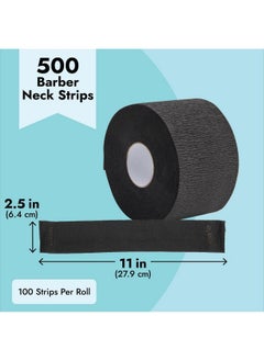 Juvale 500 Pack Disposable Barber Neck Strips For Hair Cutting, Salon, Barbershop Supplies (Black, 2.5 X 11 In, 5 Rolls)  - Image 4