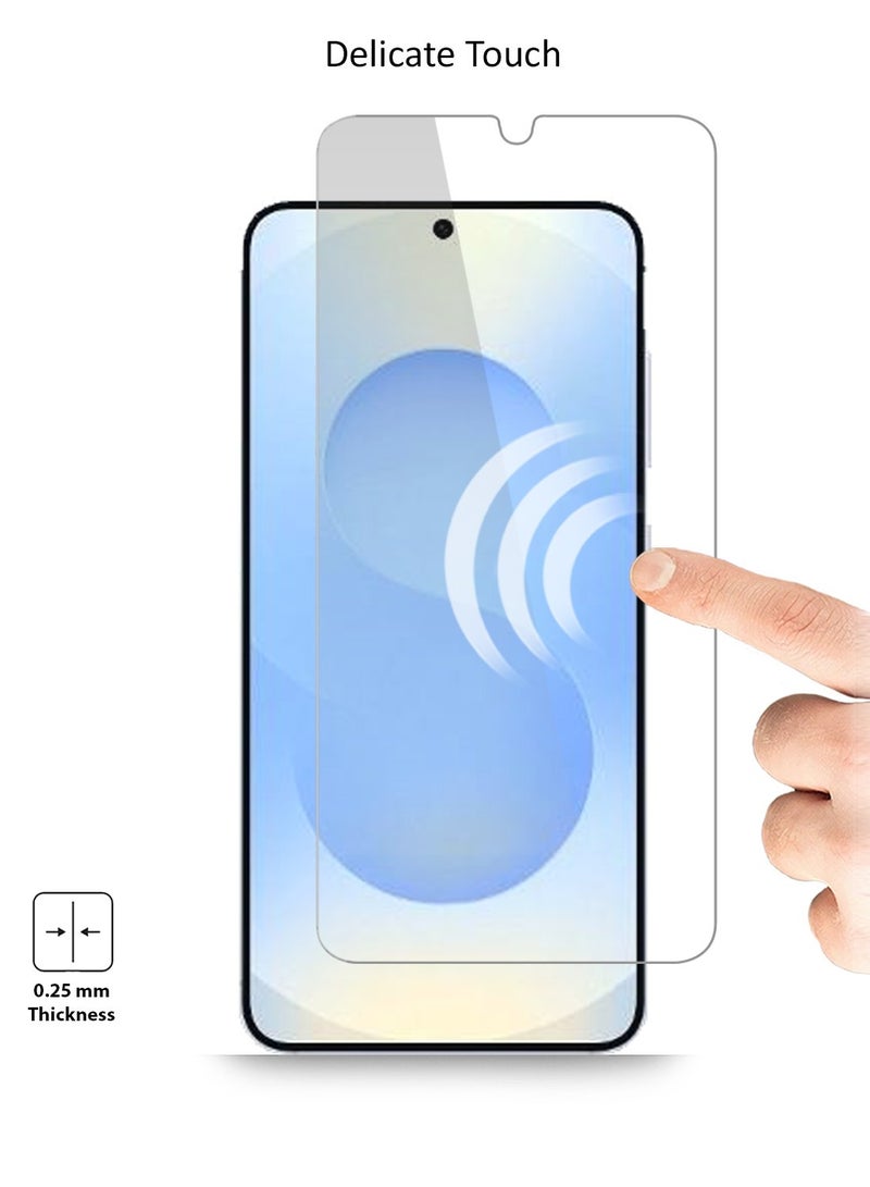 Techie 2 Pack HD Tempered Glass Screen Protector for Samsung Galaxy S25 2025 - Anti Reflection Anti Bubbles 9H Hardness 0.33 mm Rounded Edges Easy Installation  - Image 3