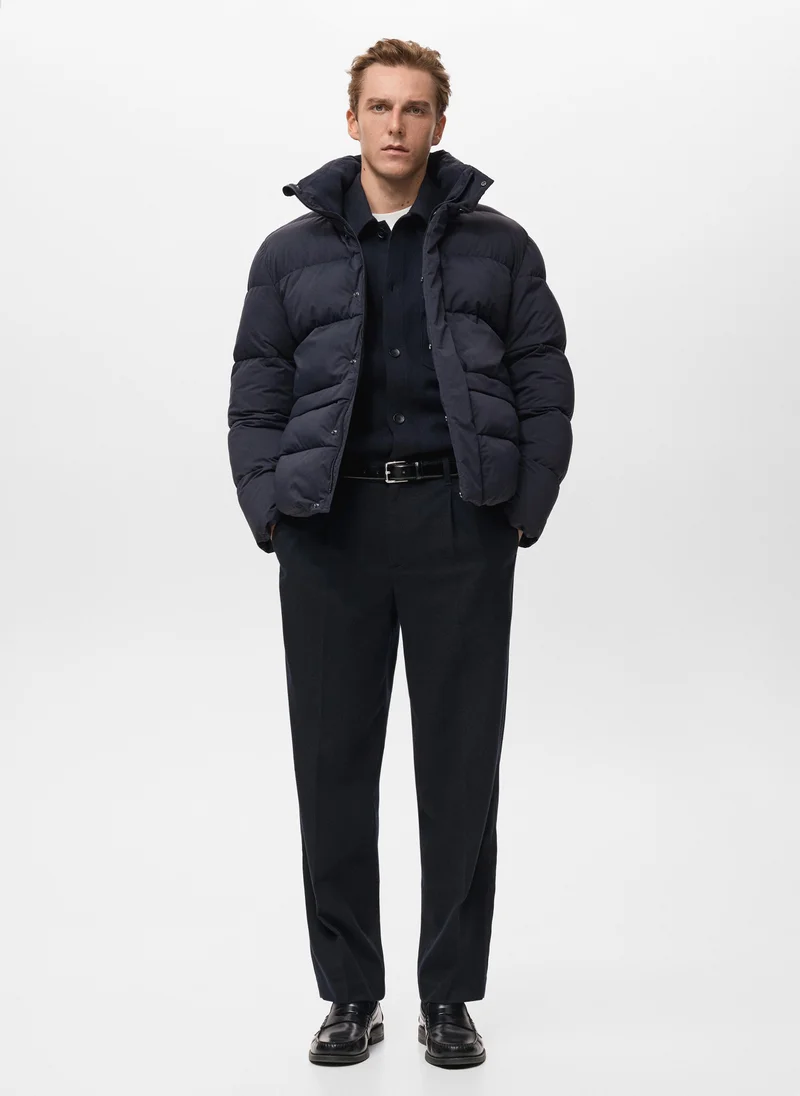 مانجو مان سترة مبطنة قصيرة مقاومة للماء