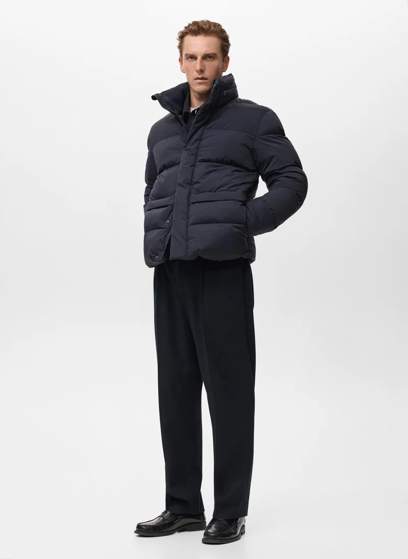 مانجو مان سترة مبطنة قصيرة مقاومة للماء