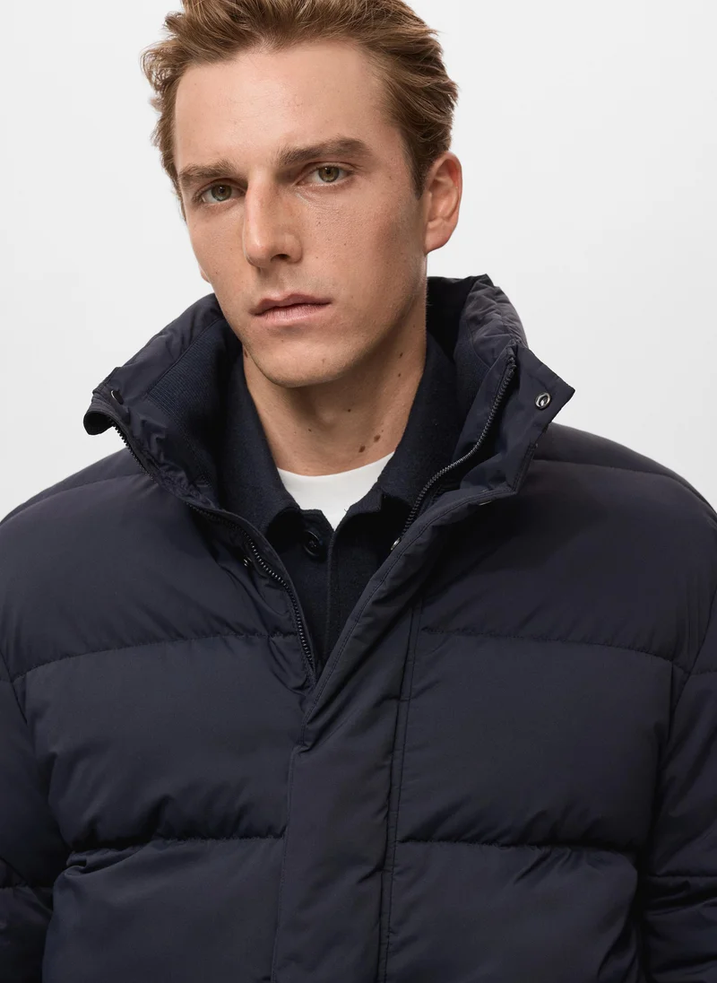 مانجو مان سترة مبطنة قصيرة مقاومة للماء