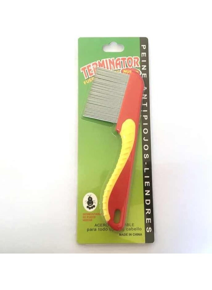 STAR BEJA Terminator Anti-Lice Comb, Detachable, Stainless Steel Teeth Multicolor 3 Pcs Large Size - Image 2
