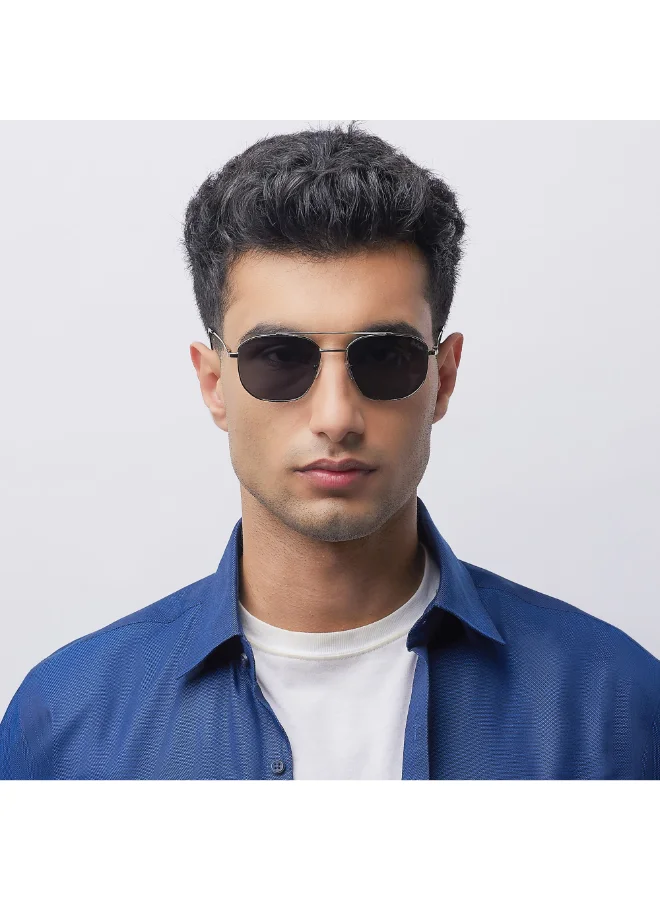 Lee Cooper Polarized Sunglasses Silver Frame Grey Mirror Lens 54mm  - LC1204C02