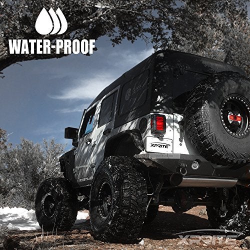 Xprite Clear Lens Red LED Tail Lights Assembly w/Turn Signal & Back Up & Brake Light, Plug & Play Compatible with 2007-2018 Jeep Wrangler JK JKU - G3 Diamond Series - Image 5