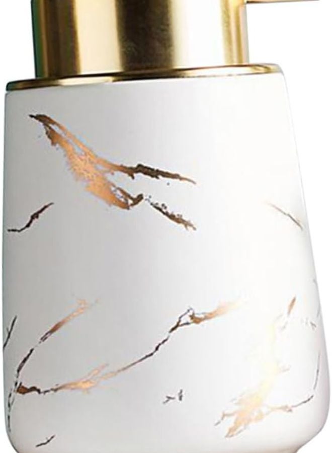 White Ceramic Emulsion Pump Bottle For Liquid Soap Lotion Dispenser Travel Size 13x8 5cm - Image 1