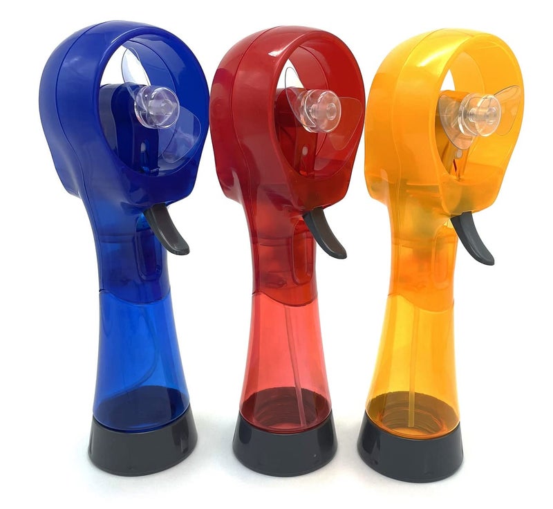 CEBUY CEBUY Handheld Water Misting Fan Mist Spray Fans for Outside Portable 3 Pack Dark BlueRedYellow 