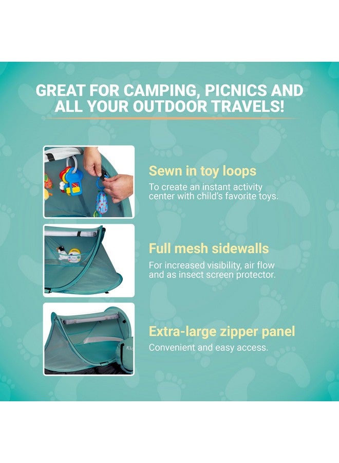 KidCo - Peapod Prestige Lightweight Outdoor Portable Toddler Travel Tent, Play Tent with UV Protection, Sun Shade & Toy Loops, Ages 6 Months - 4 Years (Sky) - Image 3