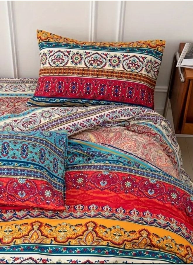 LUNA Home - Queen size 6 piece duvet cover set, colorful bohemian bedding. - Image 1