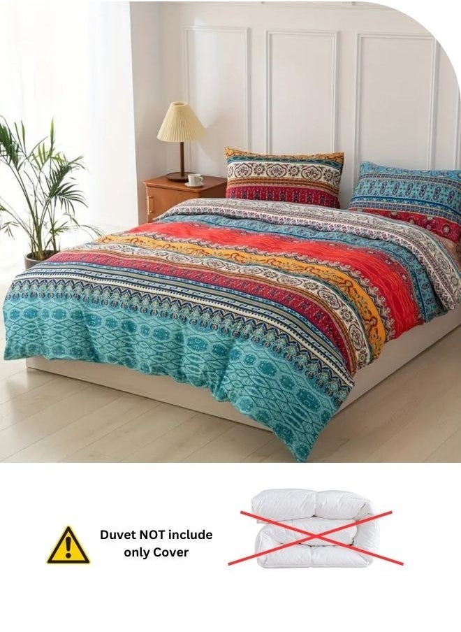 LUNA Home - Queen size 6 piece duvet cover set, colorful bohemian bedding. - Image 1