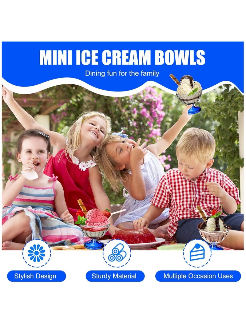 SOLARAE Acrylic Ice Cream Bowls 8 oz Clear Dessert Cups Footed Ice Cream Bowl for Sundae Salad Snack Cocktail Condiment Trifle Holiday Party(12 Pack) - Image 2