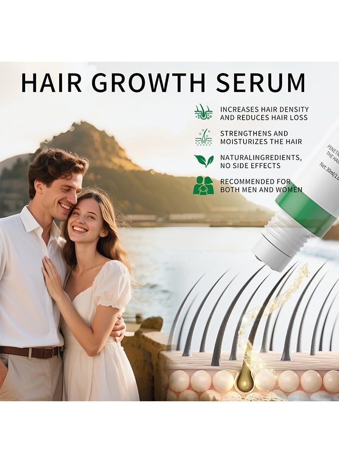 W3W Hair Growth Serum ,with Rosemary, Fermented Rice & Caffeine - Roll-On Scalp Treatment for Thinning Hair, No Minoxidil, Fast-Absorbing, Non-Greasy Formula for Women & Men,30ml - Image 2