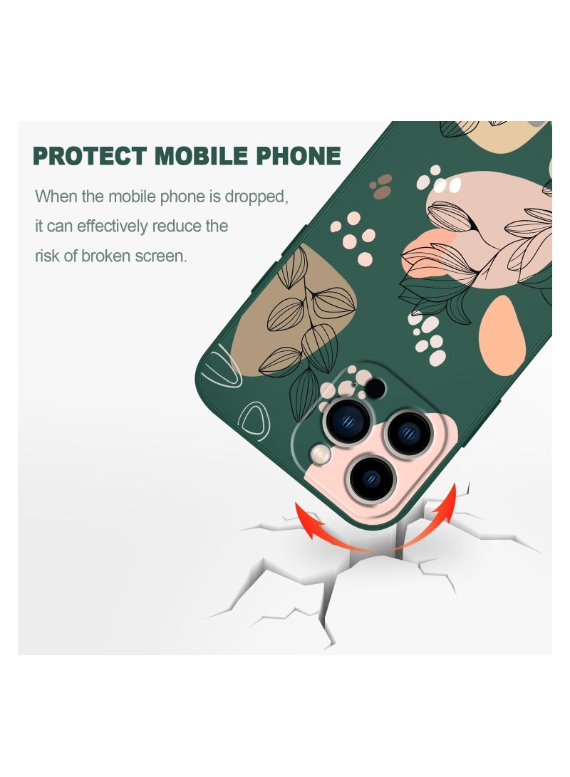 حافظة لهاتف iPhone 14 Pro Max بنمط فراشة فضائية وزهور وبطانة داخلية من الألياف الدقيقة المقاومة للخدوش، تصميم رقيق يحمي الهاتف من البصمات، حافظة سيليكونية ناعمة مناسبة لهاتف 14 Pro Max باللون الأخضر 2 - Image 5