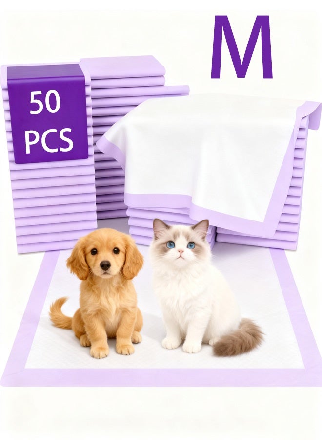 Disposable Dog Pee Pads, Puppy Training Pads with Multi-layer Super Absorbent Protection, Leakproof Puppy Training Pads Quick-Dry Wee Wee Pee Pads,for Dogs, Perfect for Puppies, Adult Senior Dogs,45x60cm,M ,50PCS - Image 1