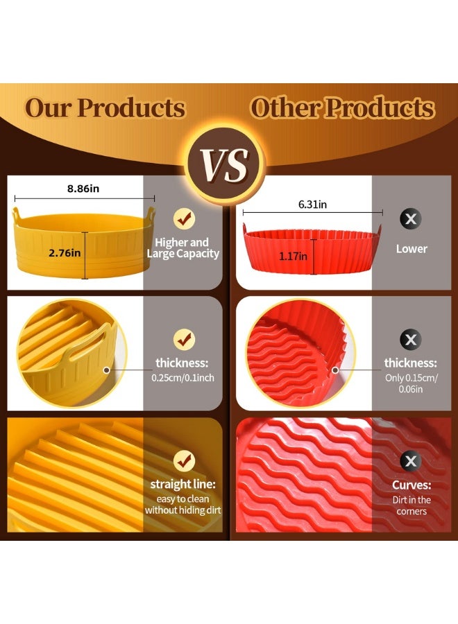 Silicone Air Fryer Liners, Air Fryer Silicone Reusable Liners , With home Dishes Brush with Soap Dispenser, Food Safe Air Fryers Oven Accessories,Replacement Of Flammable Parchment Liner Paper,Silicone Baking Tray Pots (7.68 x 7.68 x 2.5 inches) - Image 5