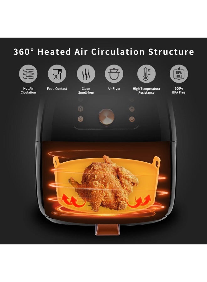 Silicone Air Fryer Liners, Air Fryer Silicone Reusable Liners , With home Dishes Brush with Soap Dispenser, Food Safe Air Fryers Oven Accessories,Replacement Of Flammable Parchment Liner Paper,Silicone Baking Tray Pots (7.68 x 7.68 x 2.5 inches) - Image 4