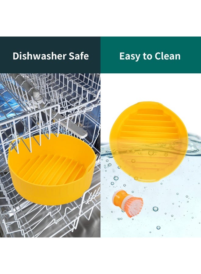 Silicone Air Fryer Liners, Air Fryer Silicone Reusable Liners , With home Dishes Brush with Soap Dispenser, Food Safe Air Fryers Oven Accessories,Replacement Of Flammable Parchment Liner Paper,Silicone Baking Tray Pots (7.68 x 7.68 x 2.5 inches) - Image 2