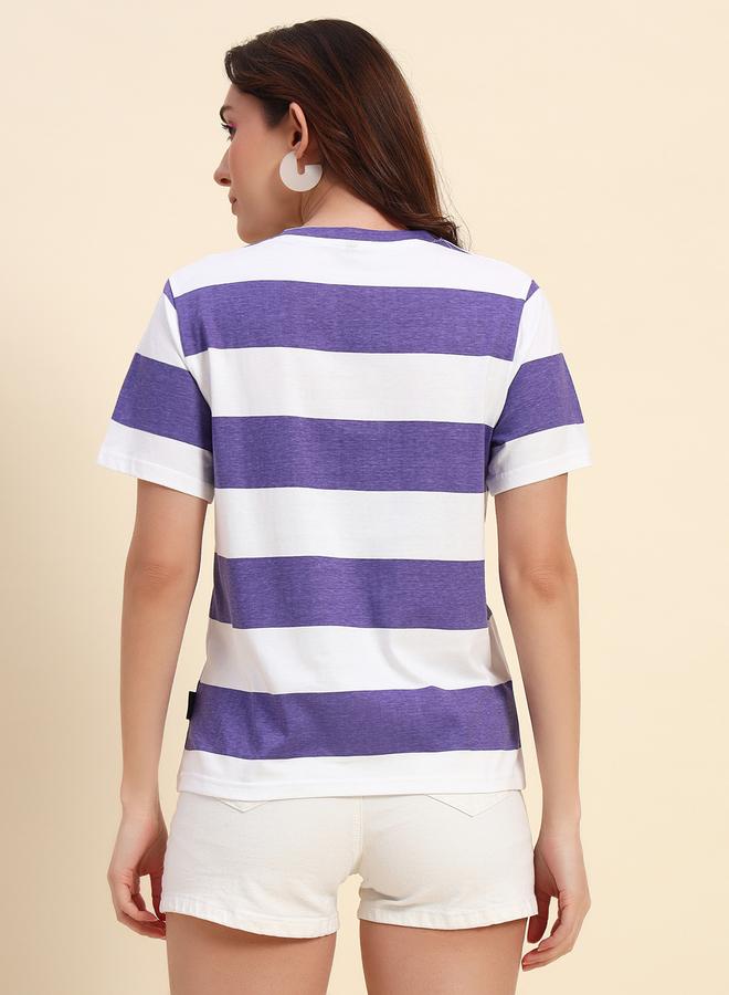 تايك تو تيشيرت قطن مخطط بتفاصيل زهور من ذا دراي ستيت - Image 2