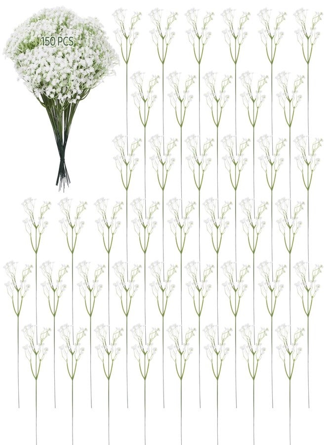 NIMBLOOM 150 PCS Babys Breath Artificial Flowers, 11.4inch White Starry Flower for Wedding Decoration, AReal Touch Faux Babies Breath Gypsophila Bouquet for Wedding Floral Arrangement Party Home Decor - Image 1