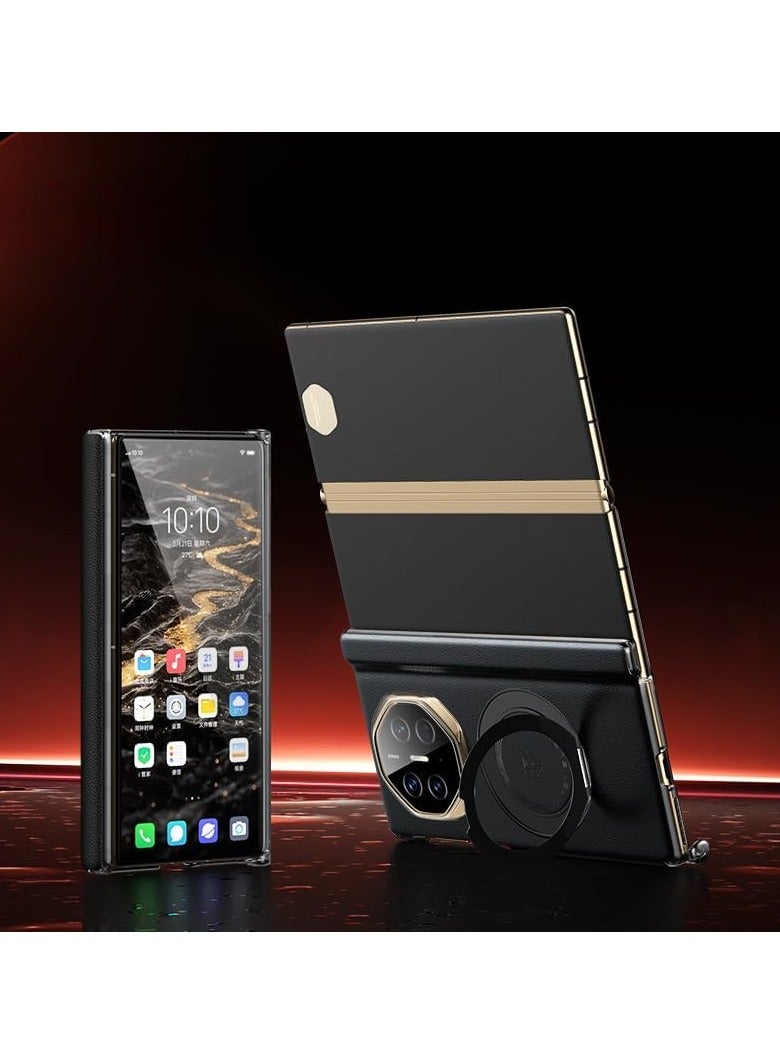 general Case for Huawei Mate XT with built-in 90° adjustable ring stand and hinge protection Magnetic leather folding case for Huawei Mate XT Ultimate - Image 5