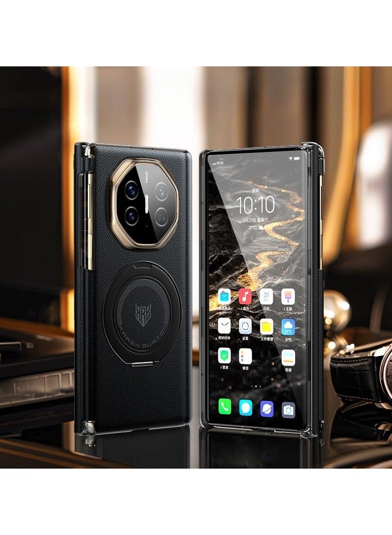 general Case for Huawei Mate XT with built-in 90° adjustable ring stand and hinge protection Magnetic leather folding case for Huawei Mate XT Ultimate - Image 3
