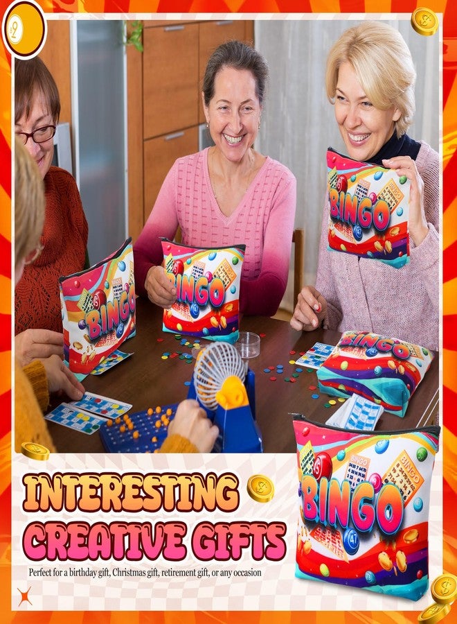 مجموعة هدايا SilTriangle مكونة من 12 قطعة، حقائب مكياج للنساء، هدايا لمحبي الكازينو، حقيبة سفر بسحاب، هدية عيد ميلاد للاعبات، متعددة الألوان، بتصميم مستوحى من لعبة البنغو - Image 4