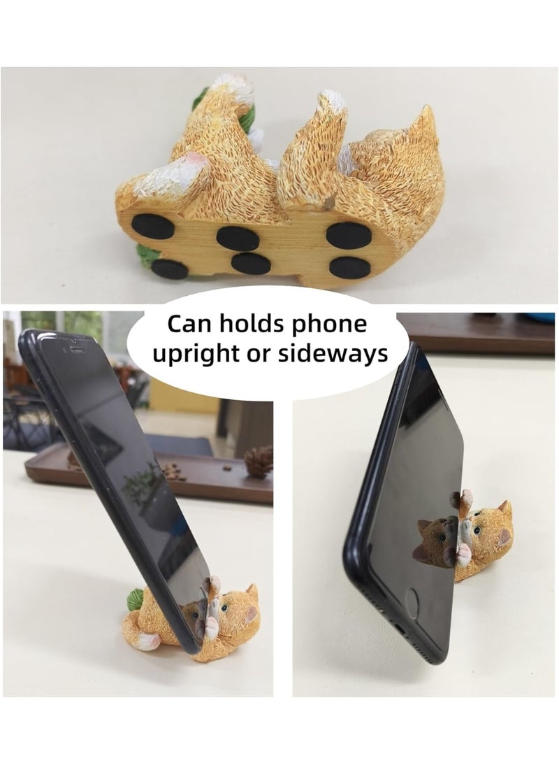 SYOSI Cat Phone Holder for Desk, Cute Cell Phone Stand for Iphone 16 15 14 13 Pro Max, Anti-skid Phone Mount for Office Home, Gift for Cat Lovers, Desk Decor Accessory - Image 3
