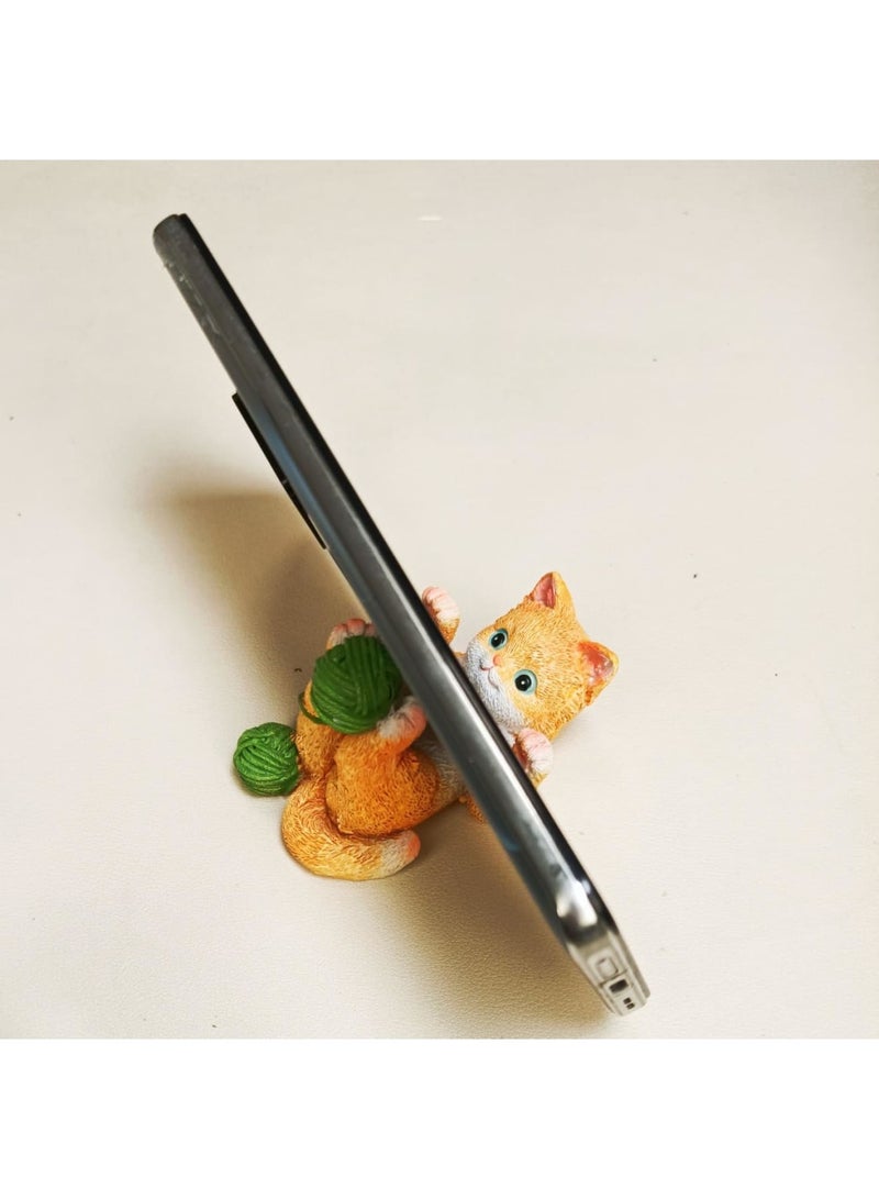 SYOSI Cat Phone Holder for Desk, Cute Cell Phone Stand for Iphone 16 15 14 13 Pro Max, Anti-skid Phone Mount for Office Home, Gift for Cat Lovers, Desk Decor Accessory - Image 4