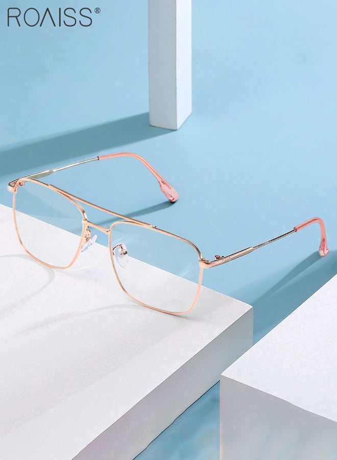 roaiss Blue Light Blocking Glasses Blue Light Filter Computer Reading Gaming TV Phones Oversized Eyeglasses Fashion Anti Eyestrain Headache Eyewear for Women Men Rose Gold - Image 3