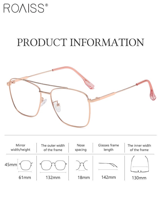 roaiss Blue Light Blocking Glasses Blue Light Filter Computer Reading Gaming TV Phones Oversized Eyeglasses Fashion Anti Eyestrain Headache Eyewear for Women Men Rose Gold - Image 4