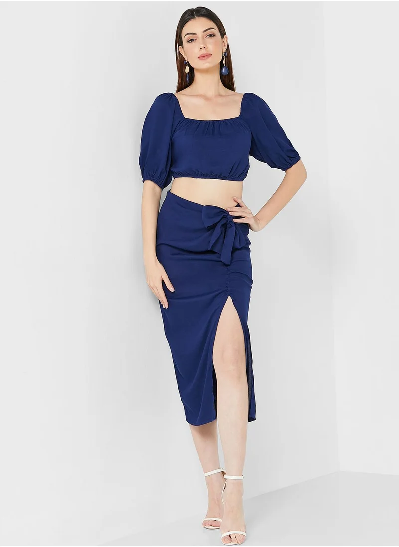 In the style Split Detail High Waist Skirt