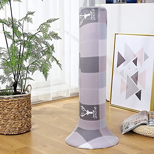 Yrzper Tower Fan Dust Cover Moisture proof Dustproof Tower Cover Washable Tower Sleeve Dust Proof Protective Cover Dustproof & Moisture-Proof for Household Tower Fan Pedestal (grey plaid, Larger) - Image 3