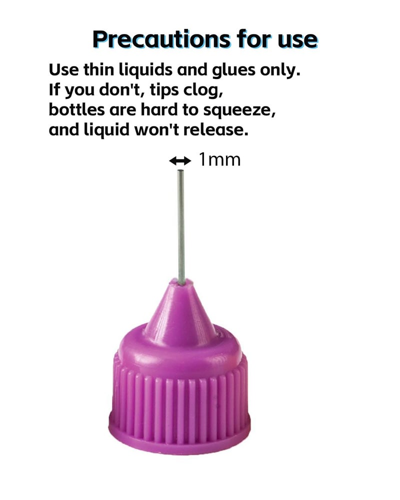 LJY Precision Applicator Bottle Set 1 Oz. - 30 Needle Tip Squeeze Bottles and 5pcs Mini Funnels for Acrylic Painting, DIY Quilling and Paper Craft - Image 3