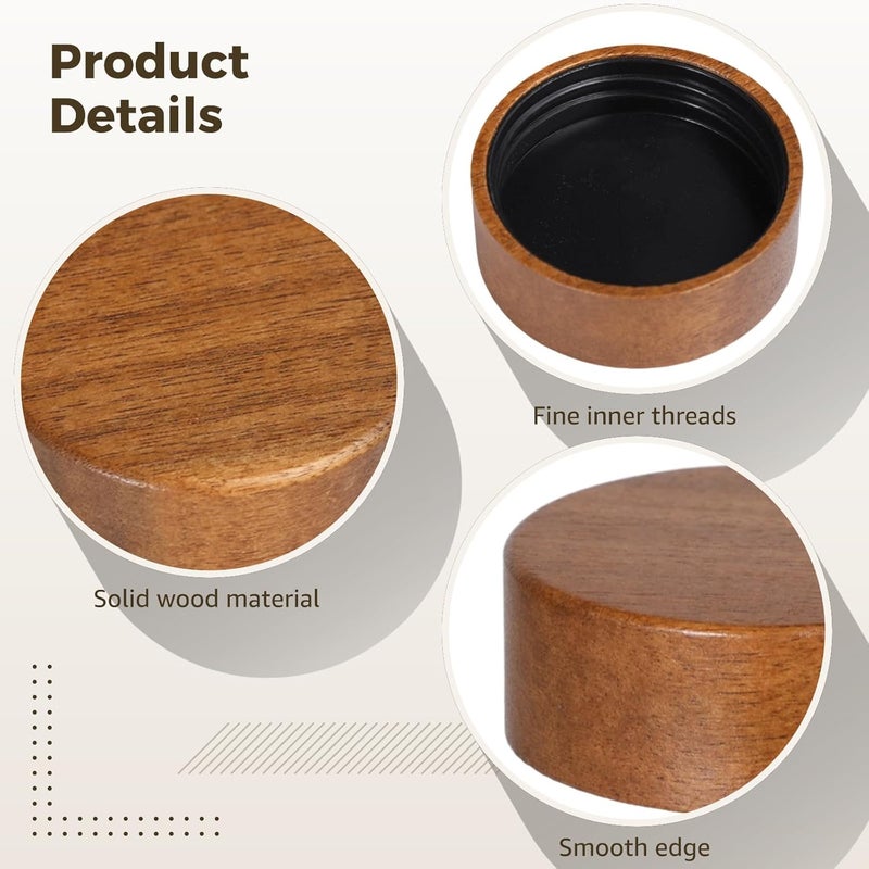 28 Pcs Wood Jar Lids For Kitchen Jars, Reusable Can Lids, Airtight, 1.6 In Inner Diameter Wooden Lids, Nice Sealing For 4 Oz And 8 Oz Spice Jars - Image 3