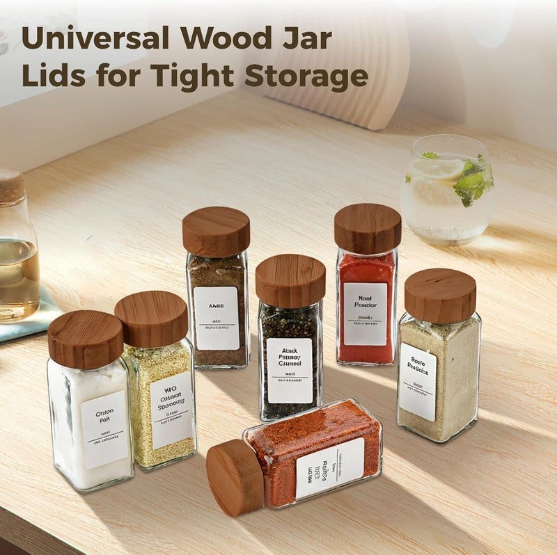 28 Pcs Wood Jar Lids For Kitchen Jars, Reusable Can Lids, Airtight, 1.6 In Inner Diameter Wooden Lids, Nice Sealing For 4 Oz And 8 Oz Spice Jars - Image 4