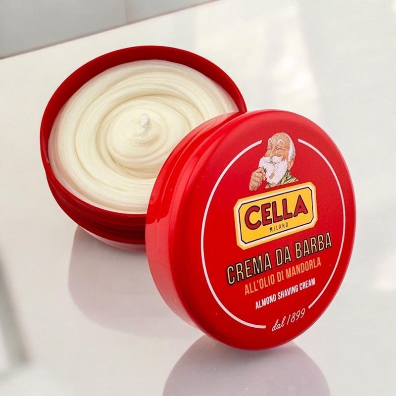 Cella Milano Classic Italian Almond Shaving Cream â€“ Premium Tallow-Based Wet Shave Cream/Soap for Men - Rich Moisturizing Lather - A favorite of European Barbershops for 125 Years (5.2 oz / 150g) - Image 2