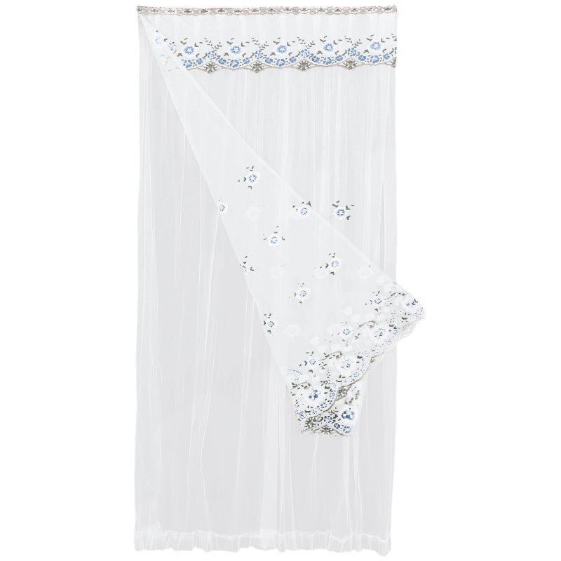 Lace Door Curtain For Bedroom Kitchen Bathroom No Drilling Breathable Mesh Door Screen Decorative Room Divider - Image 5