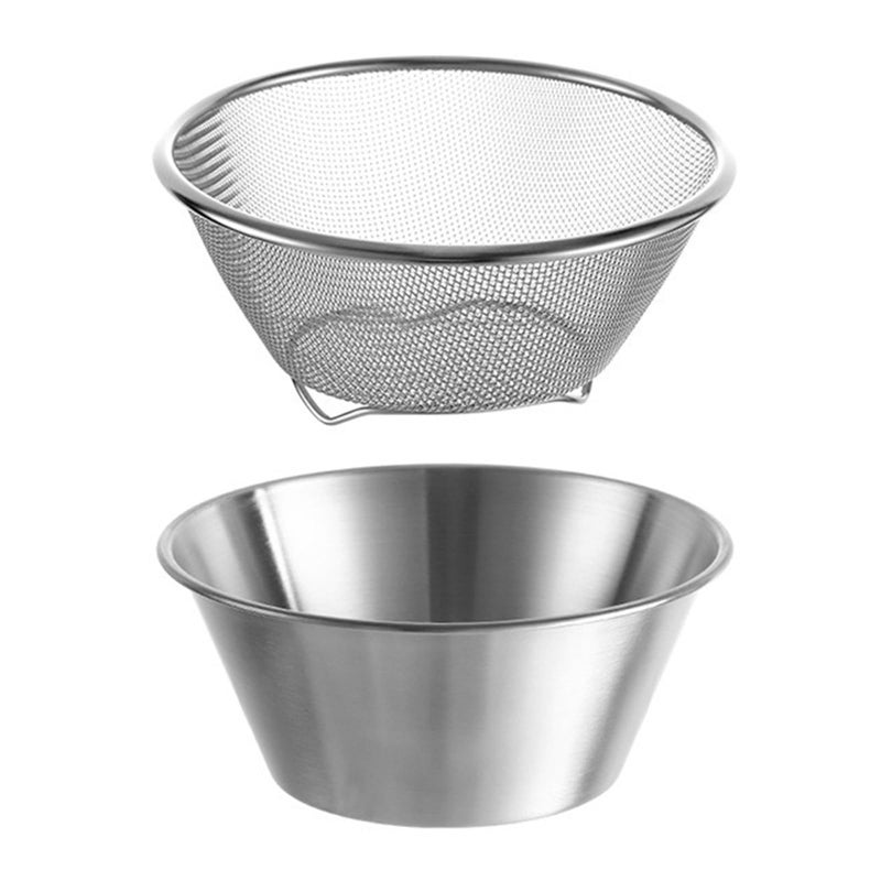 DOPMEP Berry Baskets, Mini Strainer with Bowl, Stainless Steel Can Colander Small Container for Berries, Strawberry, Grape, Cherry, Dishwasher Safe - Image 1