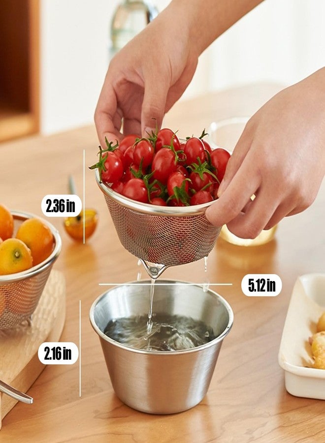 DOPMEP Berry Baskets, Mini Strainer with Bowl, Stainless Steel Can Colander Small Container for Berries, Strawberry, Grape, Cherry, Dishwasher Safe - Image 2