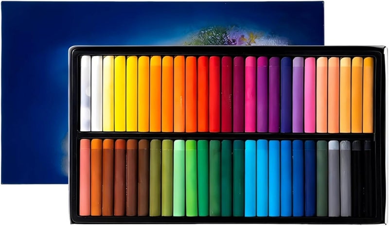 50 Oil Pastels Gift Set, Washable Soft Crayons For Toddlers, 48 Vibrant Colors, Easy Grip Art Supplies - Image 1