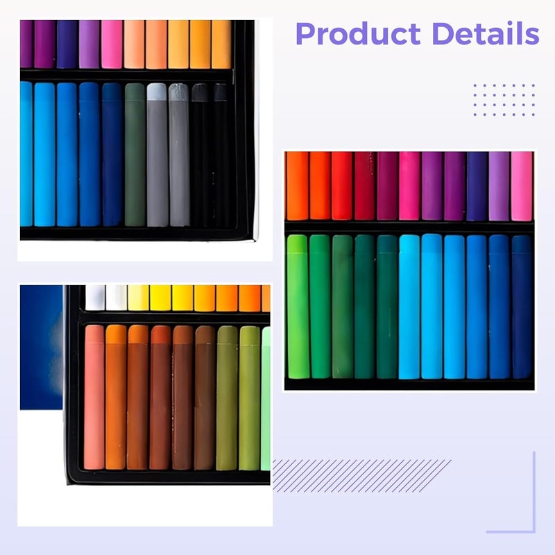 50 Oil Pastels Gift Set, Washable Soft Crayons For Toddlers, 48 Vibrant Colors, Easy Grip Art Supplies - Image 5